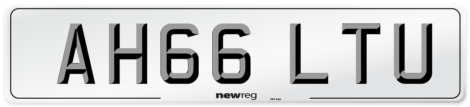 AH66 LTU Number Plate from New Reg